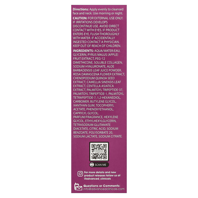 Advanced Clinicals® Peptide Anti-Rimpel Serum (52 ml)