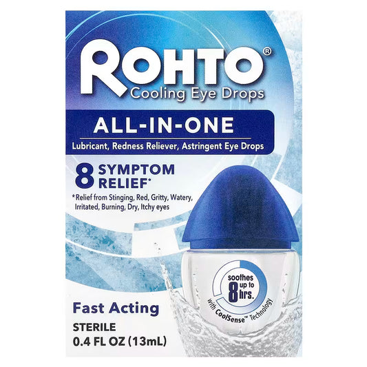 Rohto® Cooling Eye Drops All-in-One Oogdruppels – Verkoelende Verlichting bij Irritatie (13 ml)