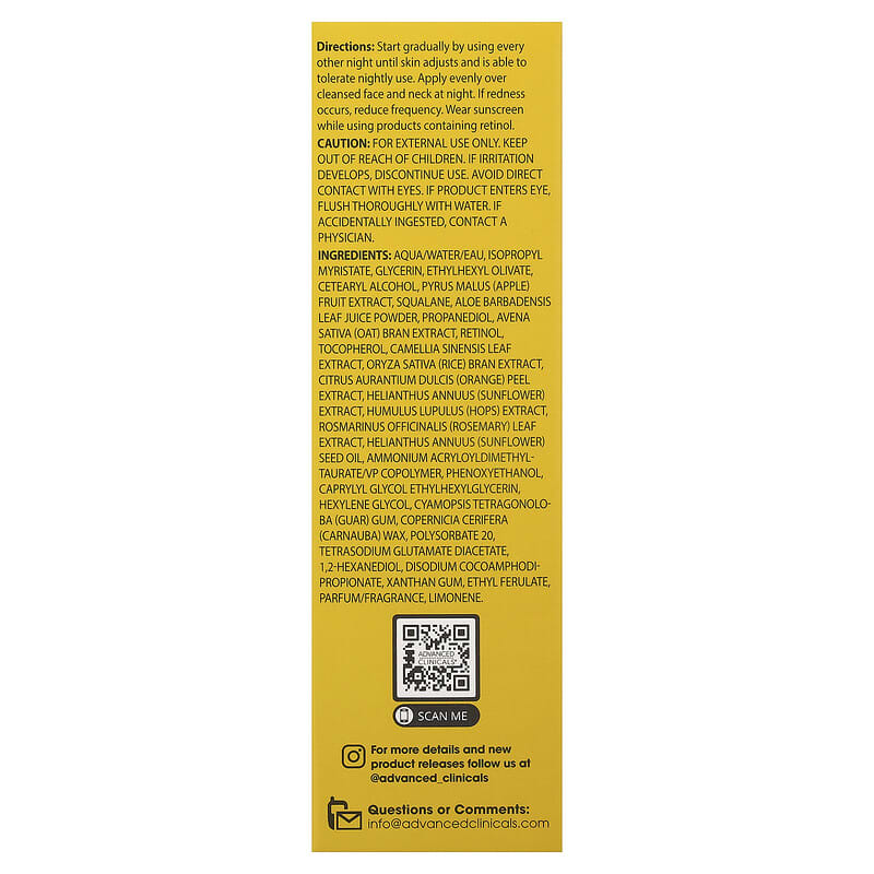 Advanced Clinicals® Retinol Anti-Rimpel Serum (52 ml)