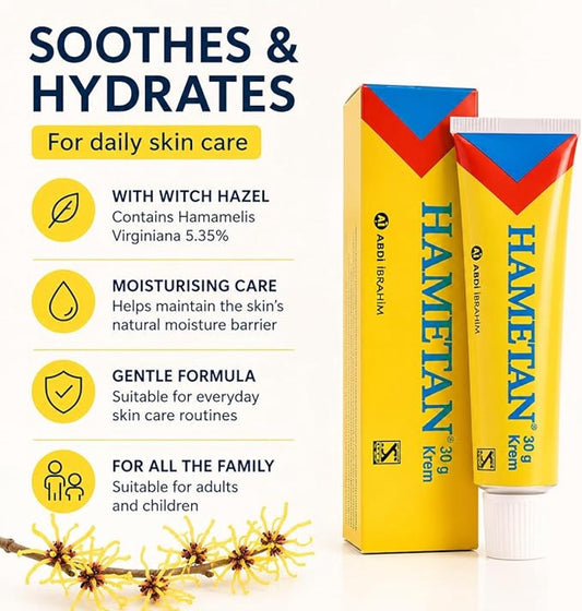 Hametan Geel - Huidcrème - Hamamelis 5,35% - Gevoelige & Droge Huid - 30 g
