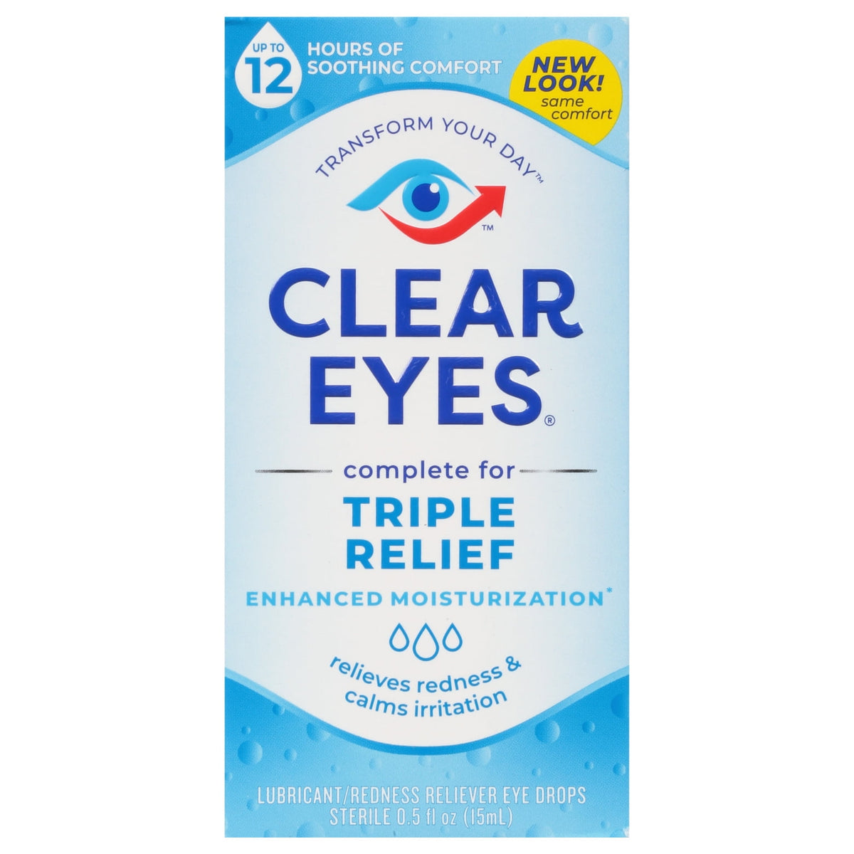 Clear Eyes® Triple Relief Oogdruppels 15 ml – Roodheid, Branderigheid & Droge Ogen