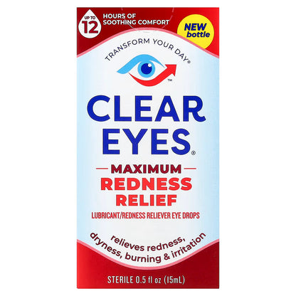 Clear Eyes® Maximum Redness Relief Oogdruppels – Intensieve Roodheidsverlichting (15 ml)