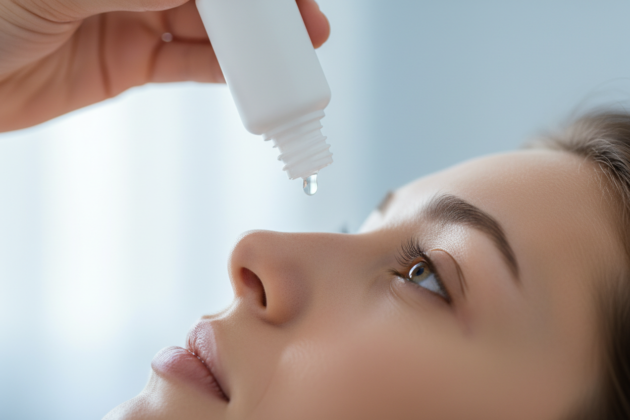 Oogdruppels met blanco flesje